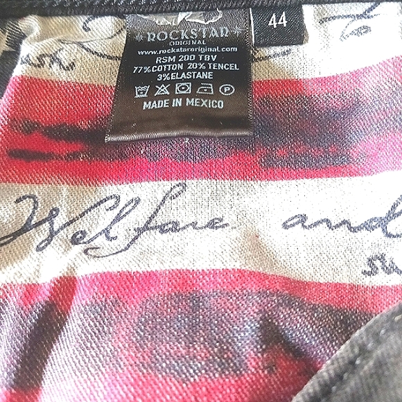 ROCKSTAR Original Distressed Ultra Slim Natural Selection Black Jeans Size 44 - Picture 7 of 11